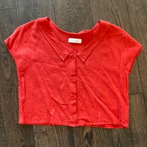 Oak and Fort button down crop top size M